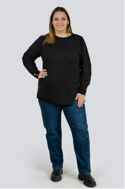 Джемпер с золотистыми пуговицами больших размеров