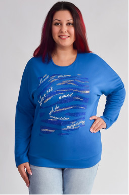 Джемпер короткий зі стразами та написами великих розмірів