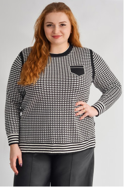 Короткий джемпер с графическим узором больших размеров