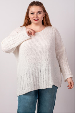 Джемпер короткий із фактурним низом великих розмірів