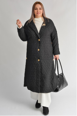 Кардиган с декоративным украшением и стеганой фактурой больших размеров