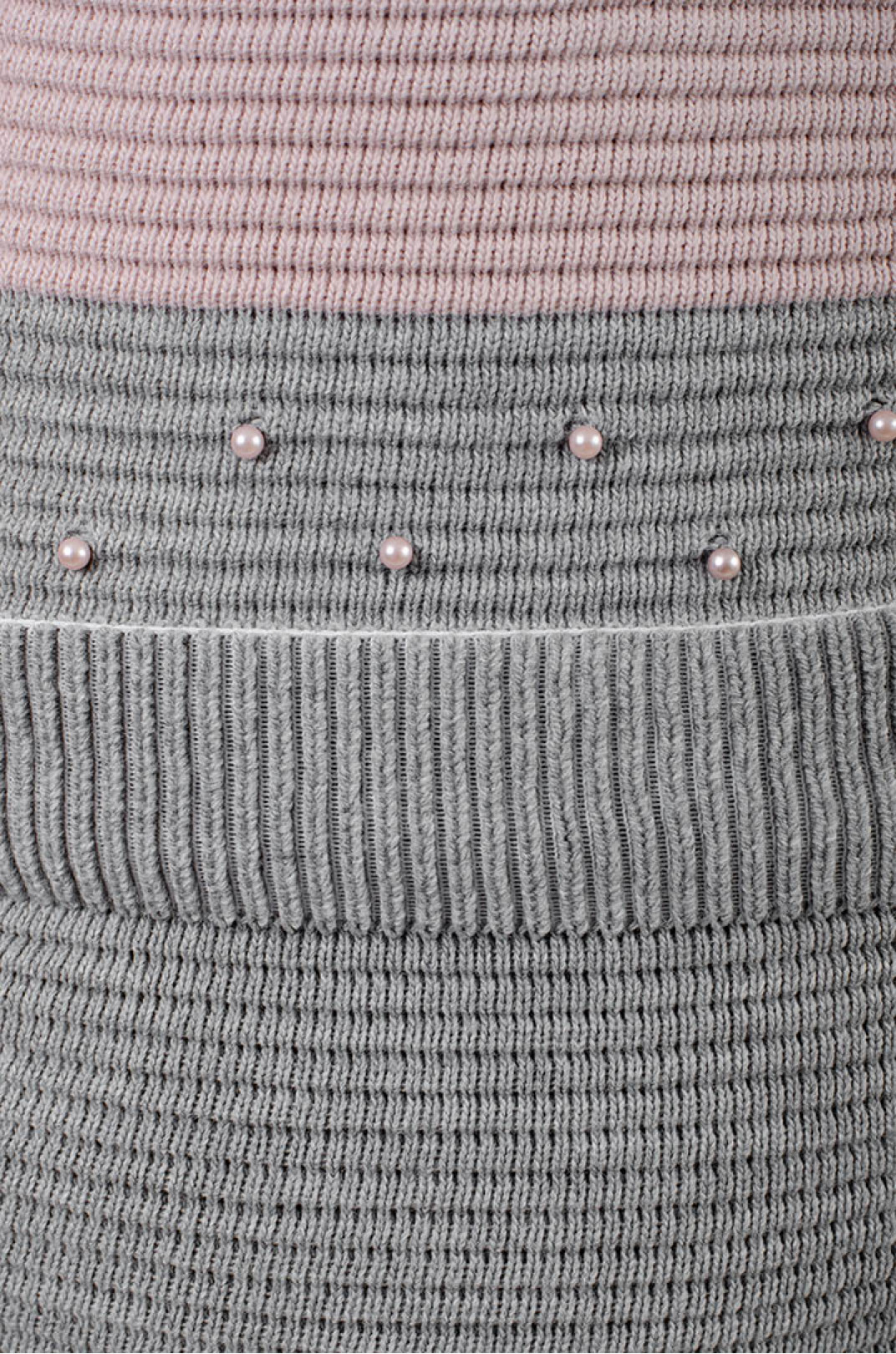 Костюм в'язаний светр та спідниця декорований перлинами РОЗМІРИ 56-64