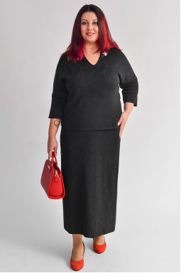 Костюм зі спідницею з люрексовим блиском та прикрасою великих розмірів