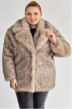 Короткая шуба из мягкого экомеха больших размеров