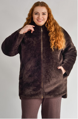 Кожушок на молнии с капюшоном больших размеров