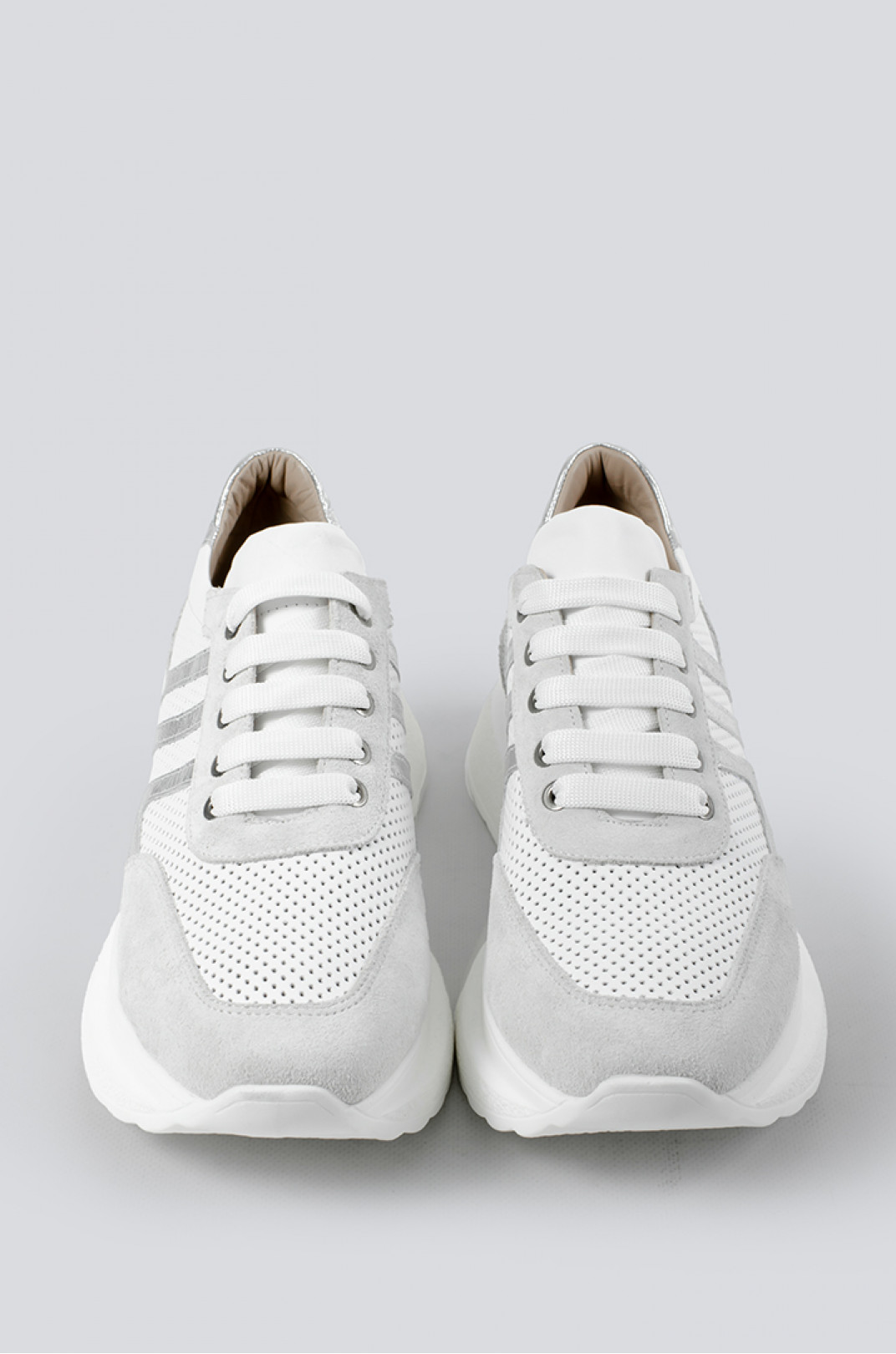 Кросівки білі зі сріблом великих розмірів