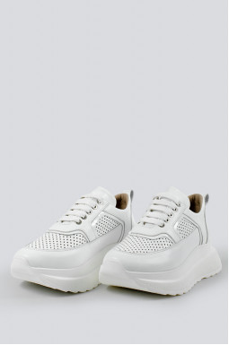 Легкі білі кросівки з перфорацією великих  розмірів