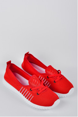 Текстильные кроссовки с боковыми прозрачными вставками больших размеров