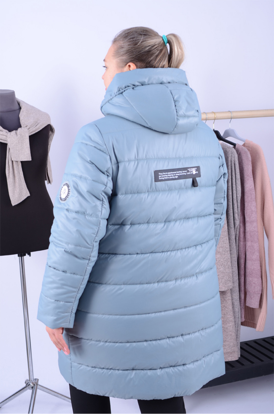 Зимняя куртка с декором супер батал