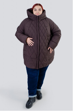 Стьобана зимова куртка з капюшоном супер батал