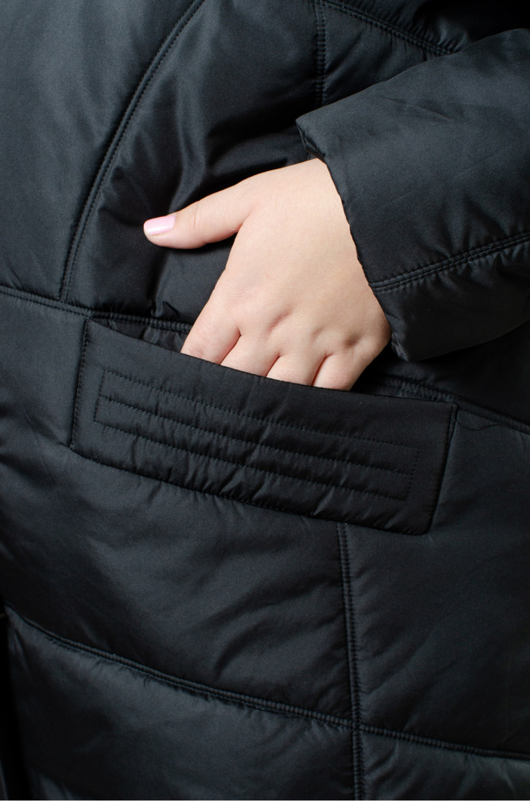 Куртка зимняя с застежками на затяжках супер батал