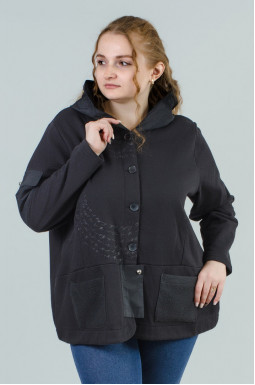 Куртка короткая теплая на флисе в оригинальном дизайне супер батал
