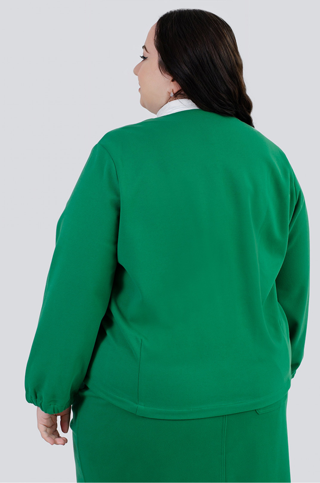 Куртка-жакет у зеленому кольорі батал
