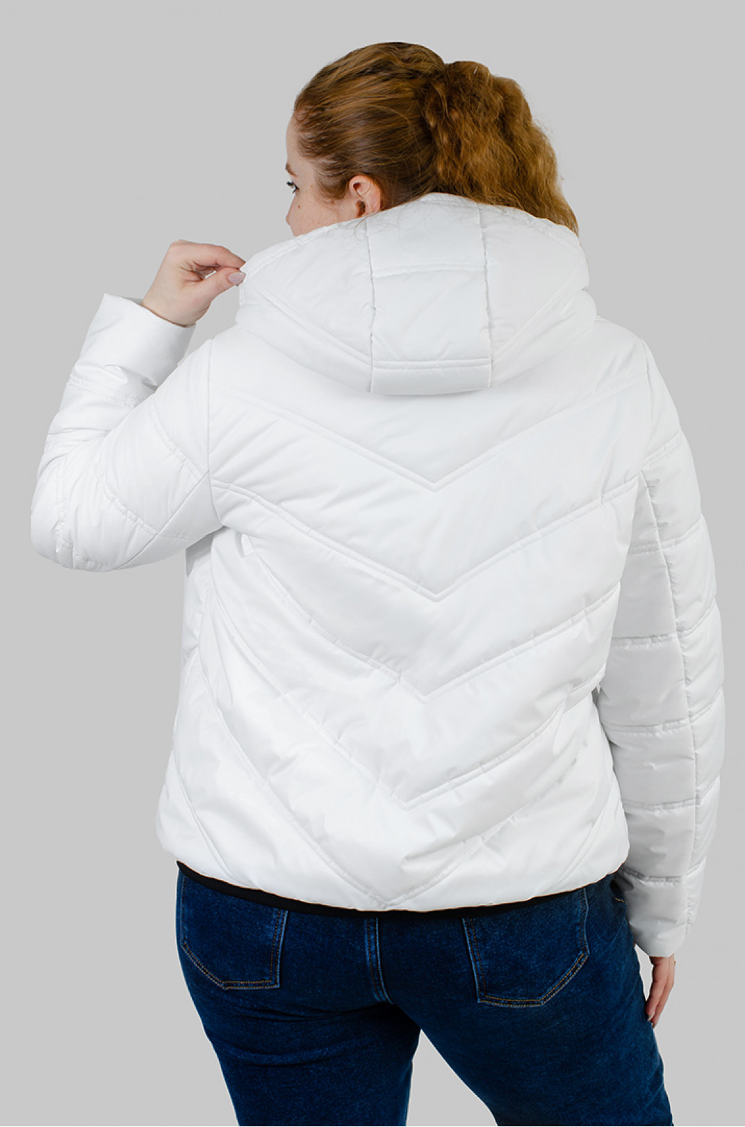Куртка коротка біла великих розмірів