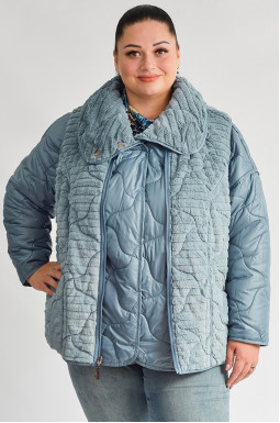 Куртка и жилет двусторонние в ментоловом цвете больших размеров