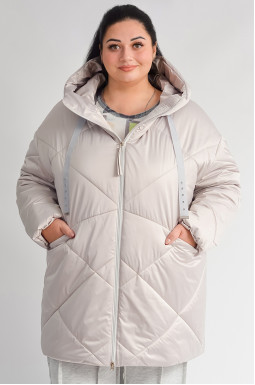 Зимняя куртка с капюшоном и декоративными шнурками больших размеров