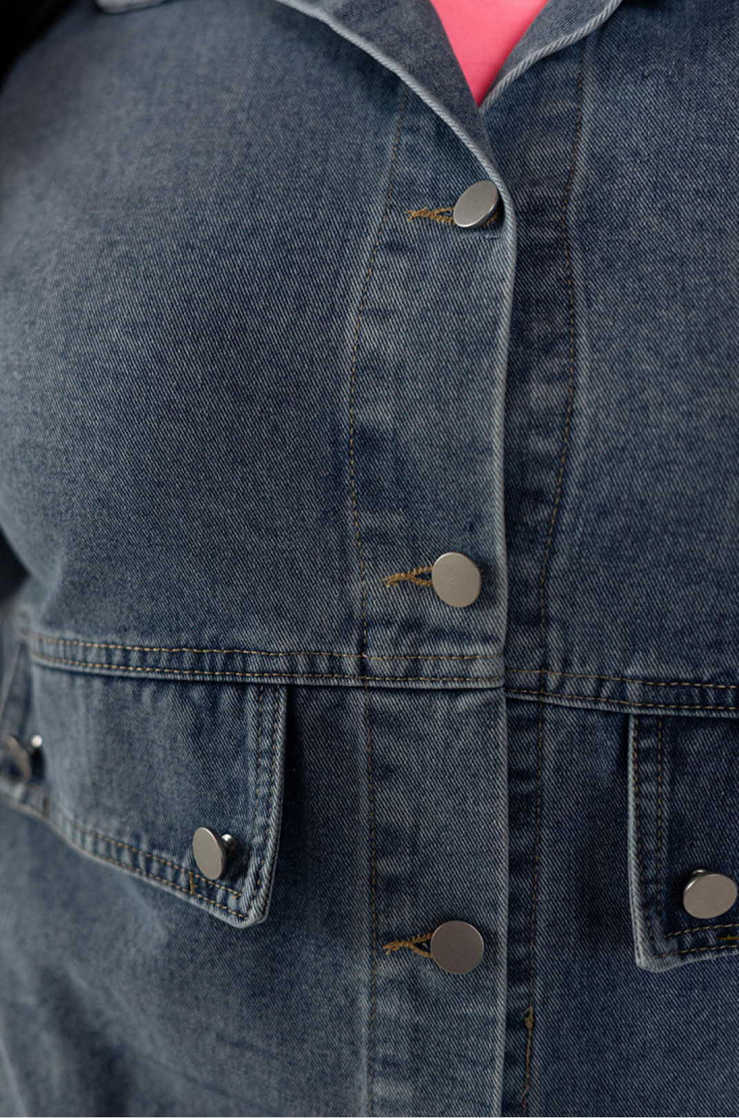 Куртка джинсова зі знімним капюшоном великих розмірів