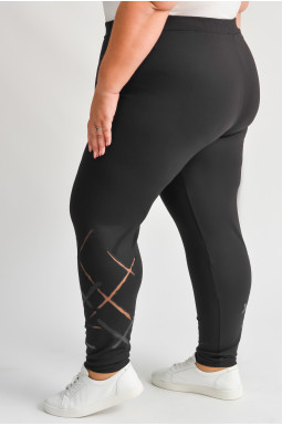 Чорні лосини з декоративними вставками великих розмірів