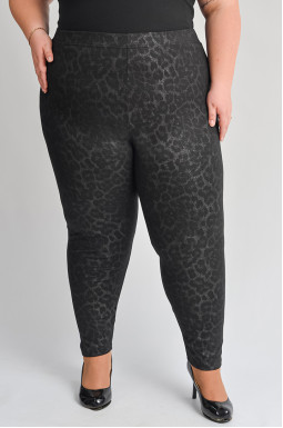 Лосины длинные с леопардовым принтом больших размеров