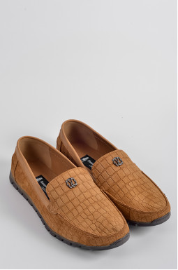 Мокасини в рудому відтінку з рельєфною текстурою великих розмірів