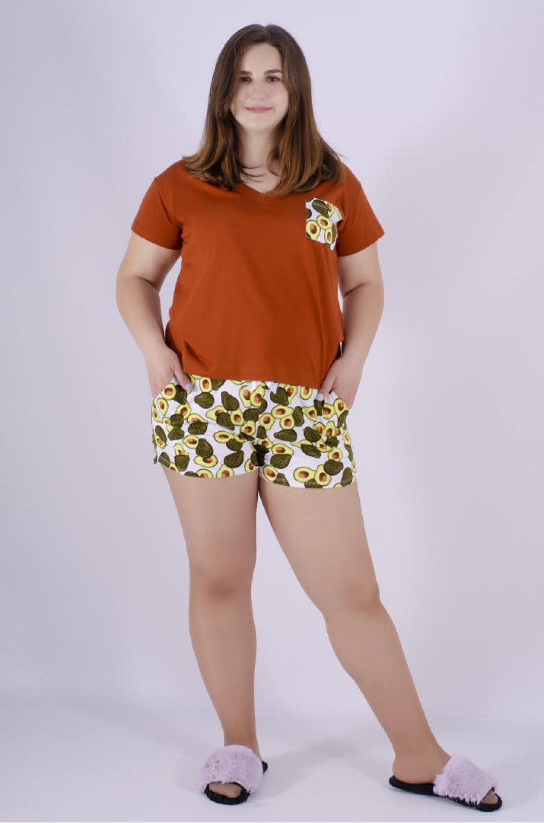 Пижама шорты с авокадо