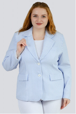 Голубой пиджак в полоску больших размеров