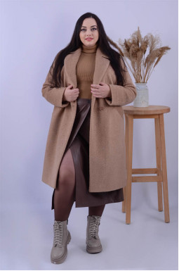 Стильное демисезонное пальто альпака батал