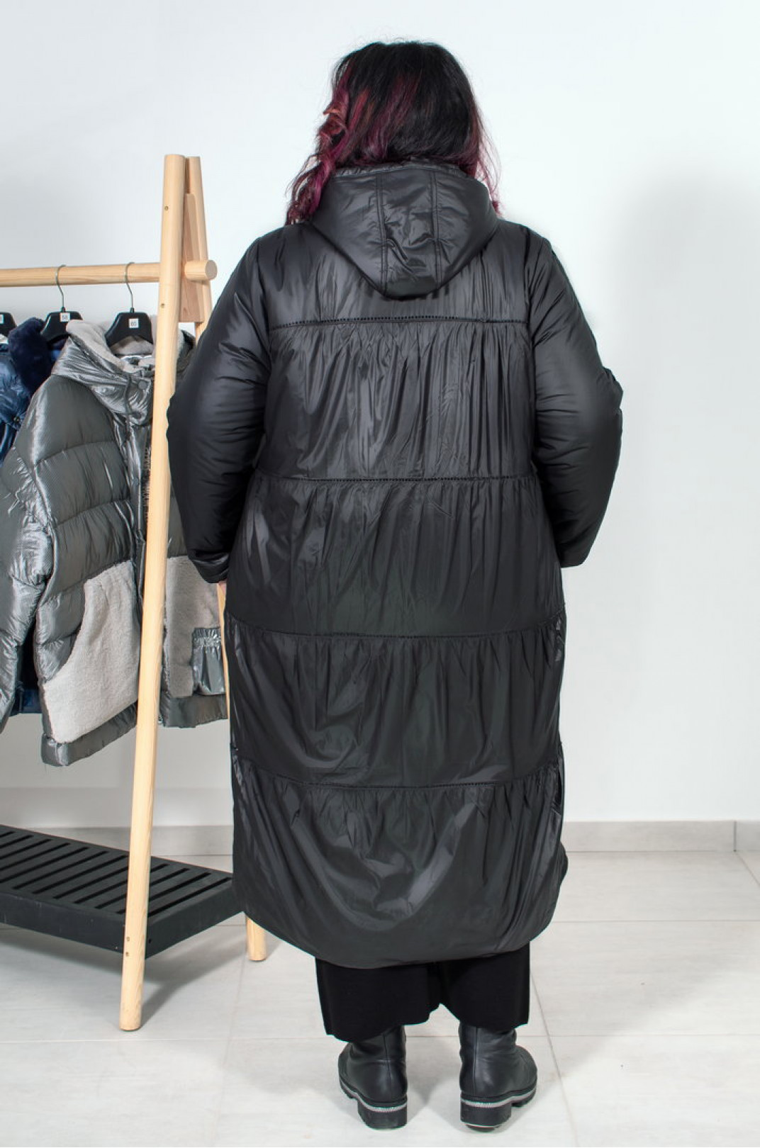 Пальто з декорованими кишенями супер батал