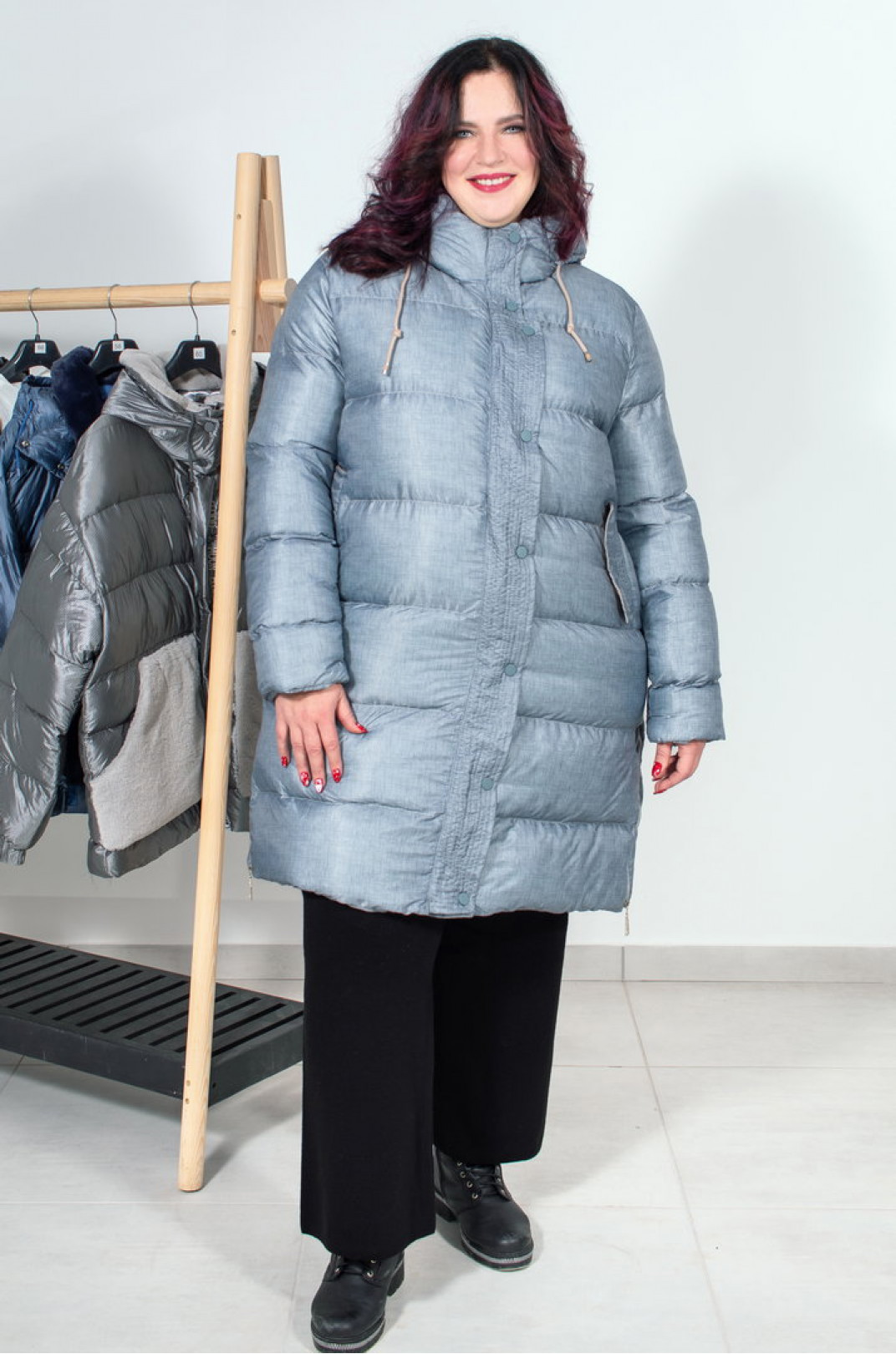 Зимове пальто з наповнювачем синтепон супер батал