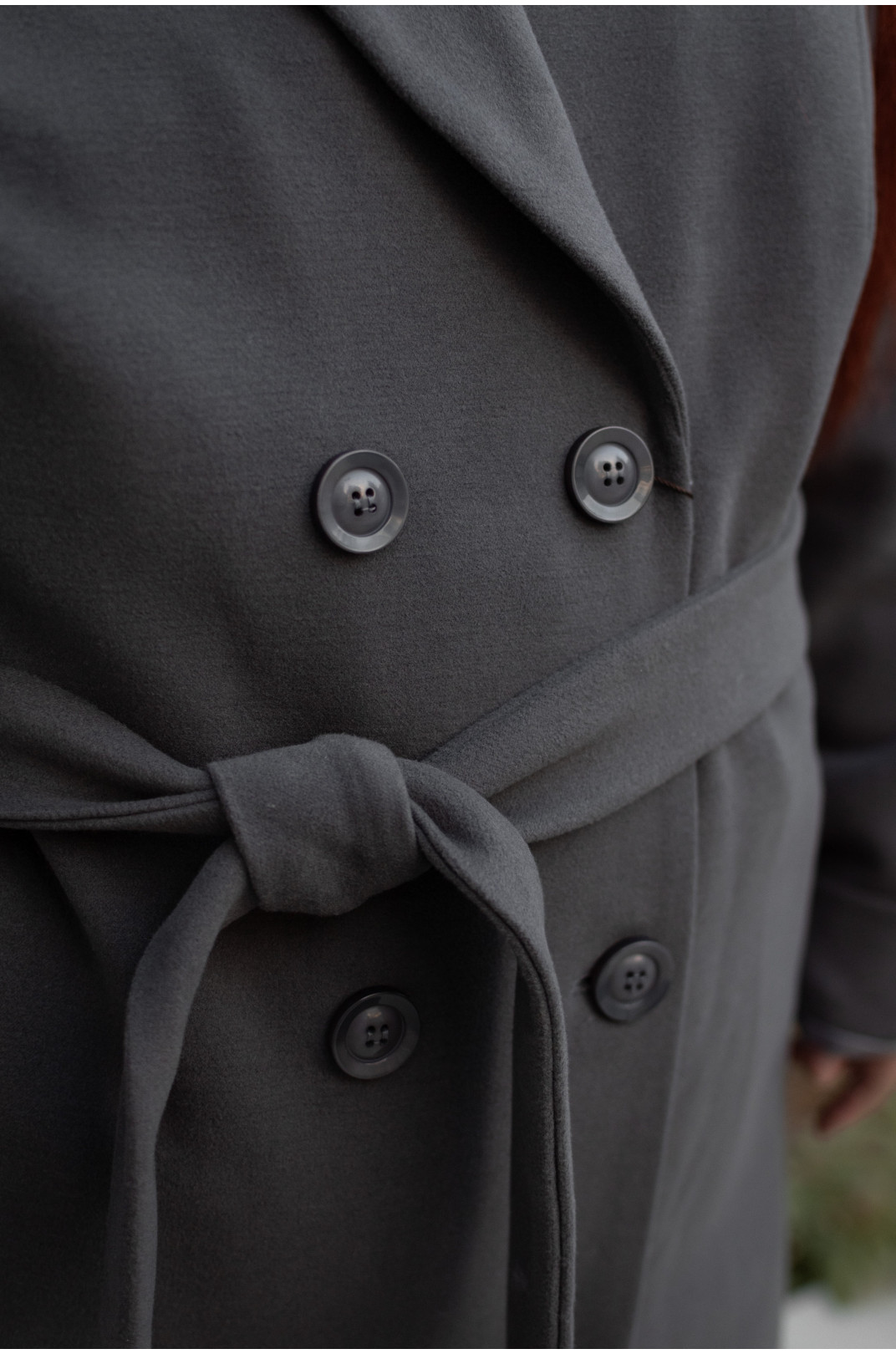 Класичне кашемірове пальто з поясом супер батал