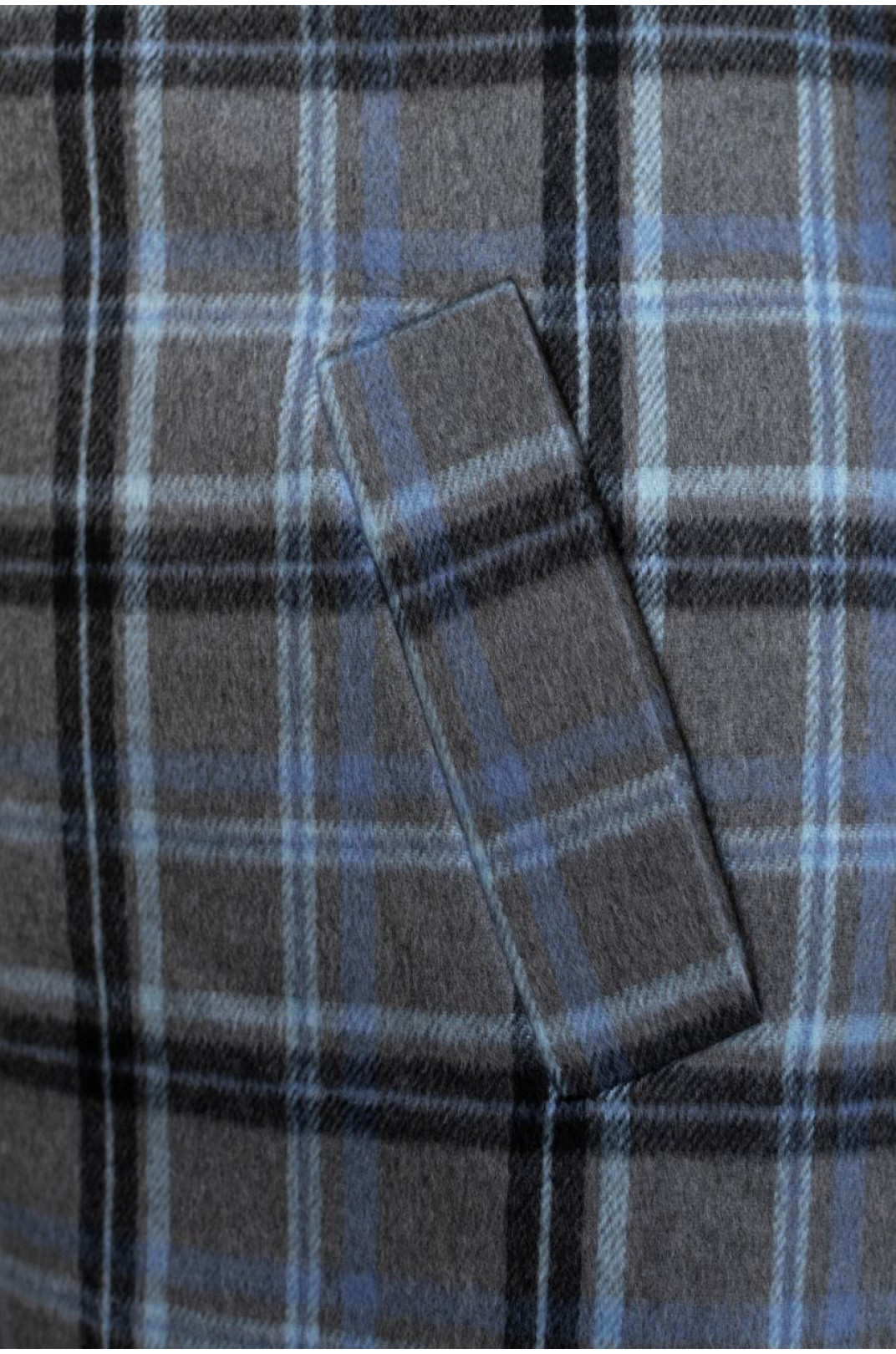 Пальто кашемир в шотландскую клеточку с поясом батал
