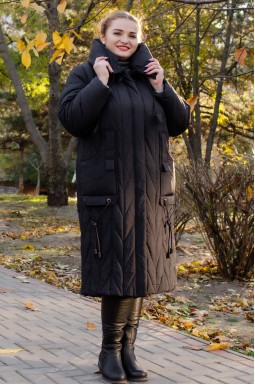 Пальто с декоративными карманами больших размеров