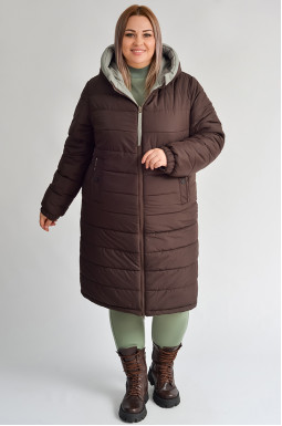 Пальто двухстороннее теплое больших размеров