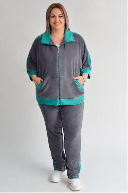 Прогулянковий костюм з яскравими вставками та на блискавці великих розмірів