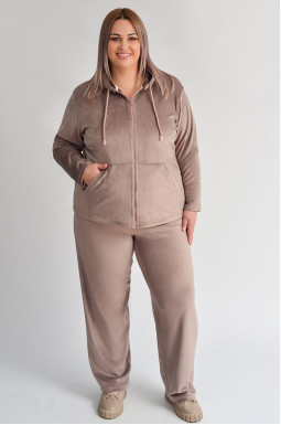 Велюровий прогулянковий костюм на флісі великих розмірів