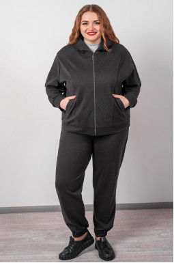 Костюм прогулянковий на блискавці із кашеміру великих розмірів