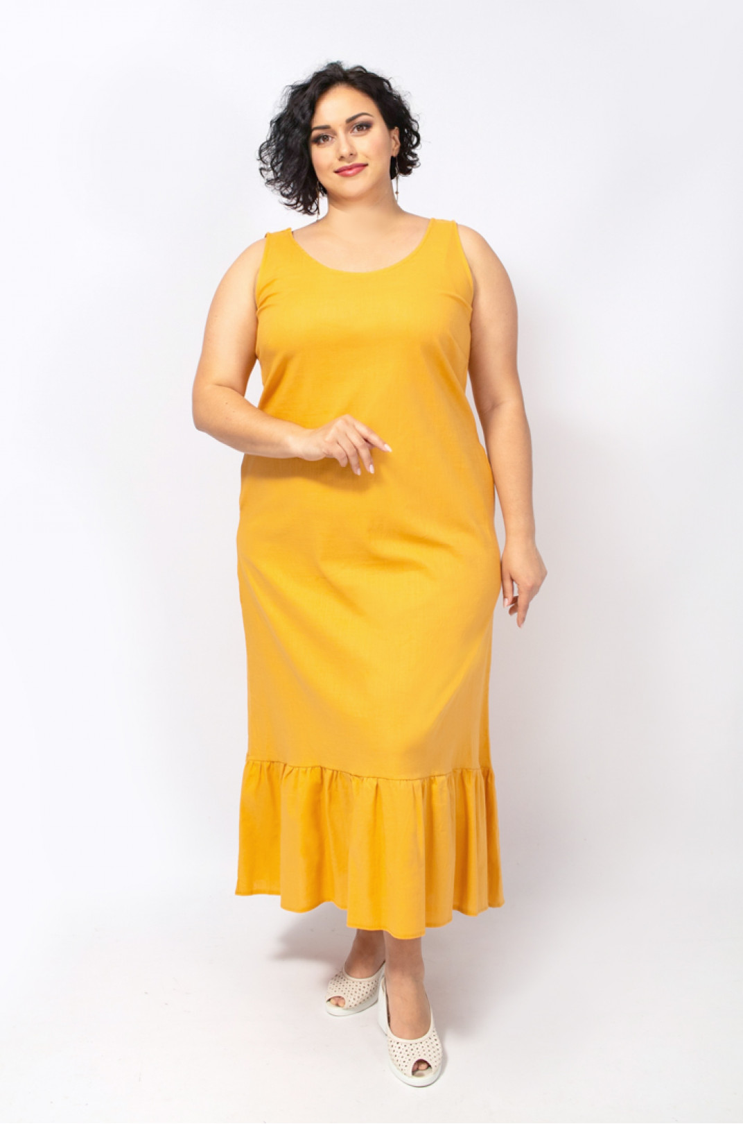 Легкий сарафан-платье макси батал