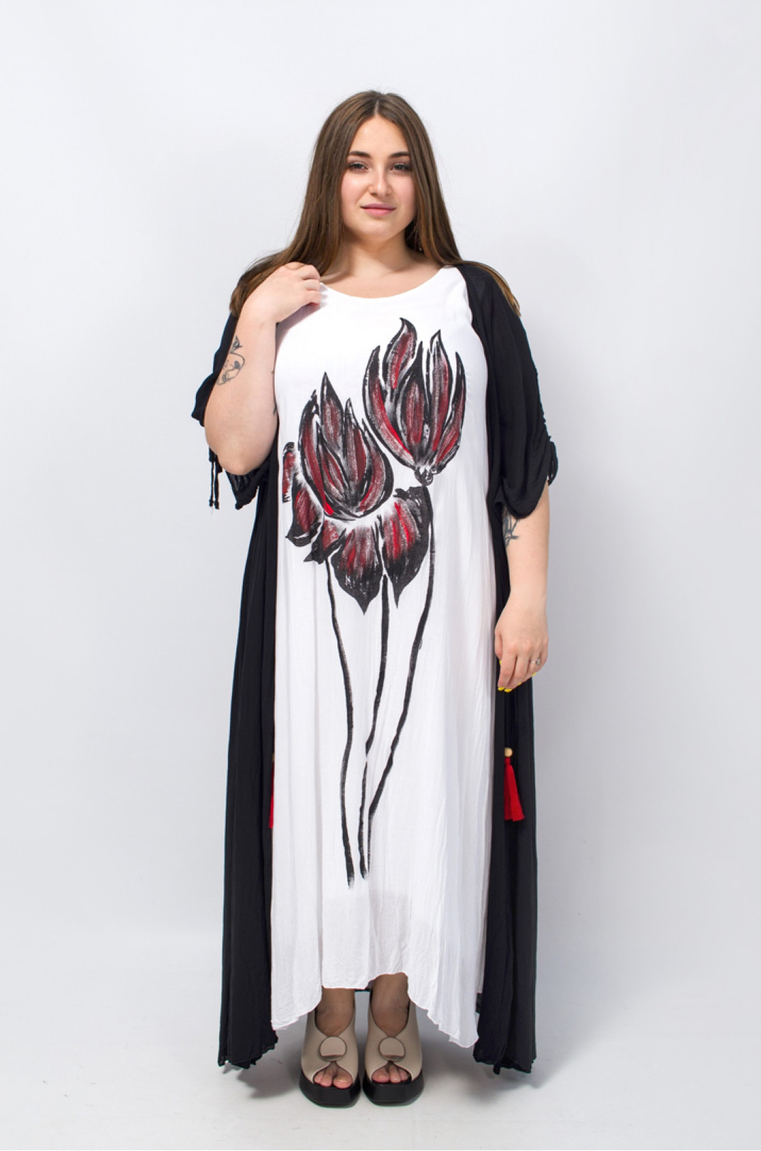 Сарафан-платье с кардиганом батал