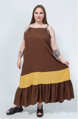 Сарафан-платье с завязками со стразами батал