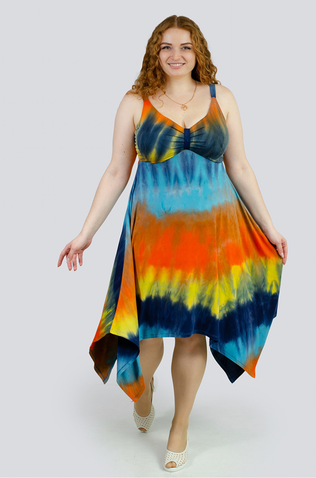 Сарафан-сукня в принт великих розмірів