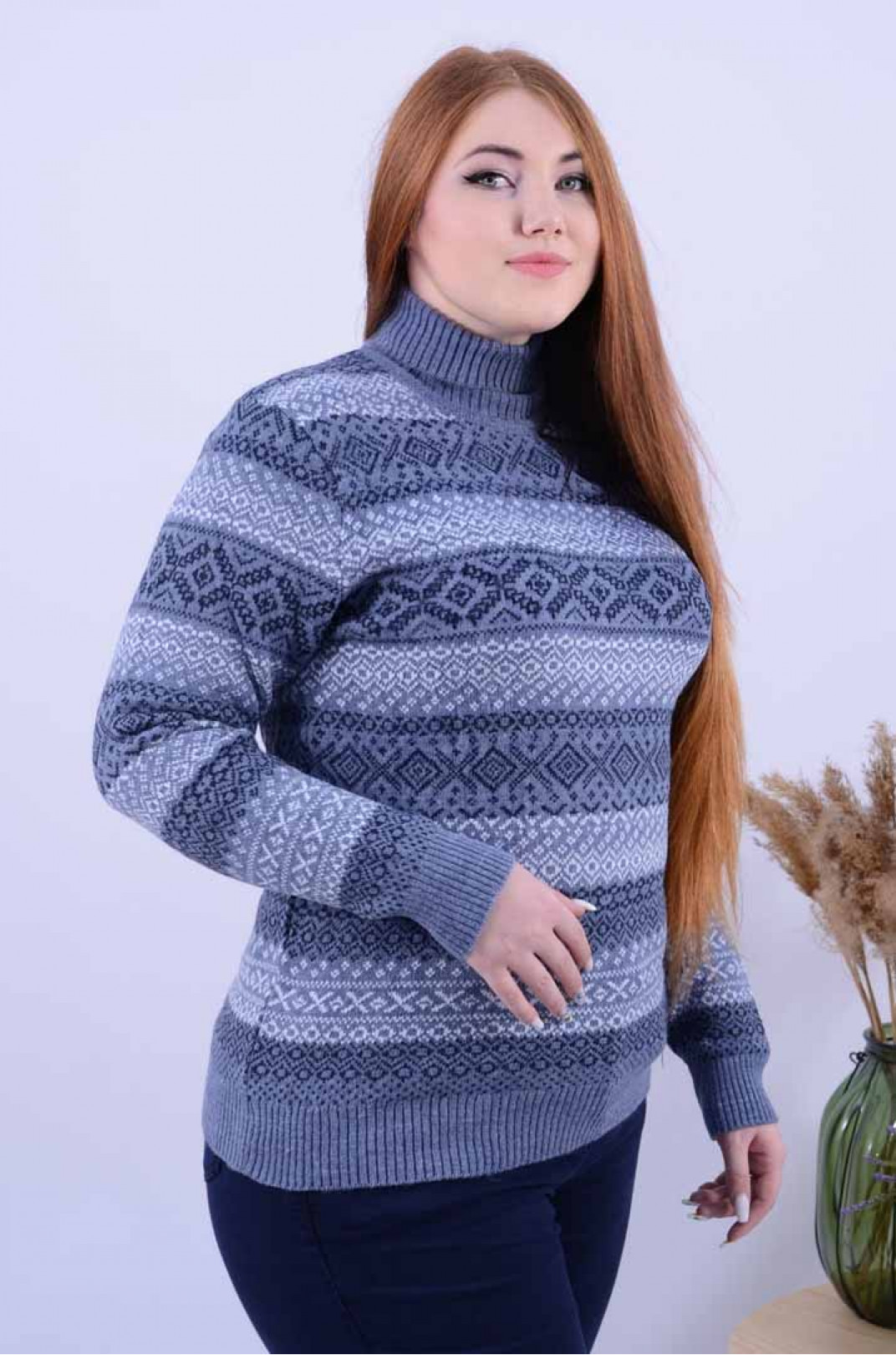 Удлиненный свитер с принтом