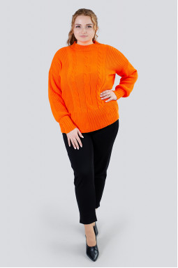 Короткий светр крупна в'язка косичка батал