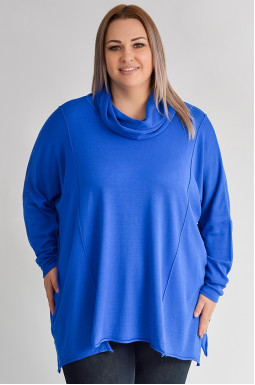 Свитер длинный с декоративными швами больших размеров