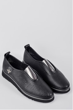 Сліпони в чорному кольорі з декоративним акцентом великих розмірів