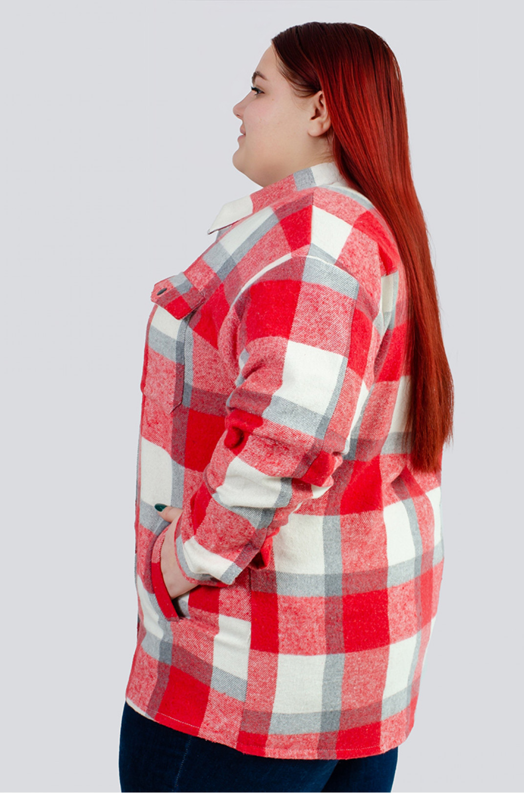 Трендова байкова сорочка-кардиган великих розмірів