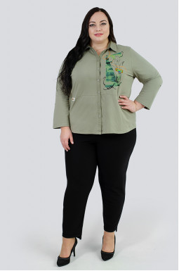 Рубашка трикотажная с принтом больших размеров