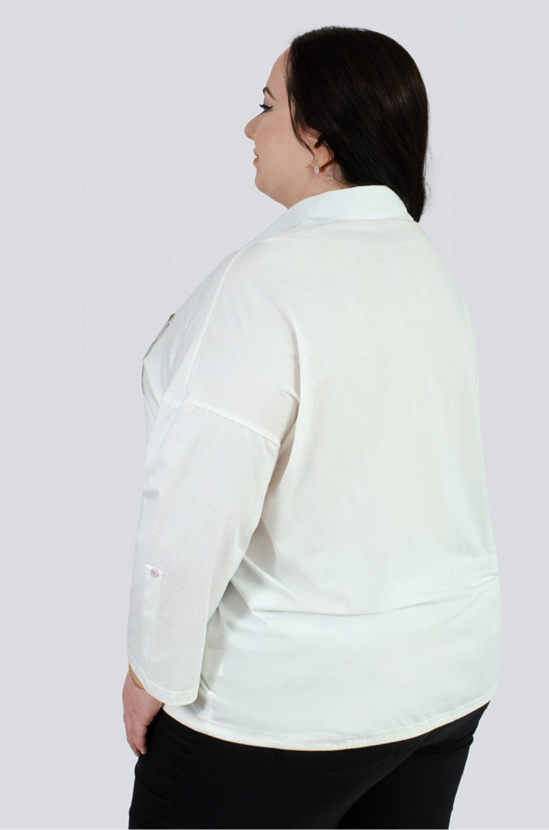 Коттоновая рубашка с завязками больших размеров