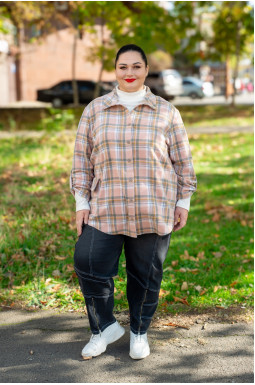 Кашемировая рубашка в клетку с декоративной планкой больших размеров