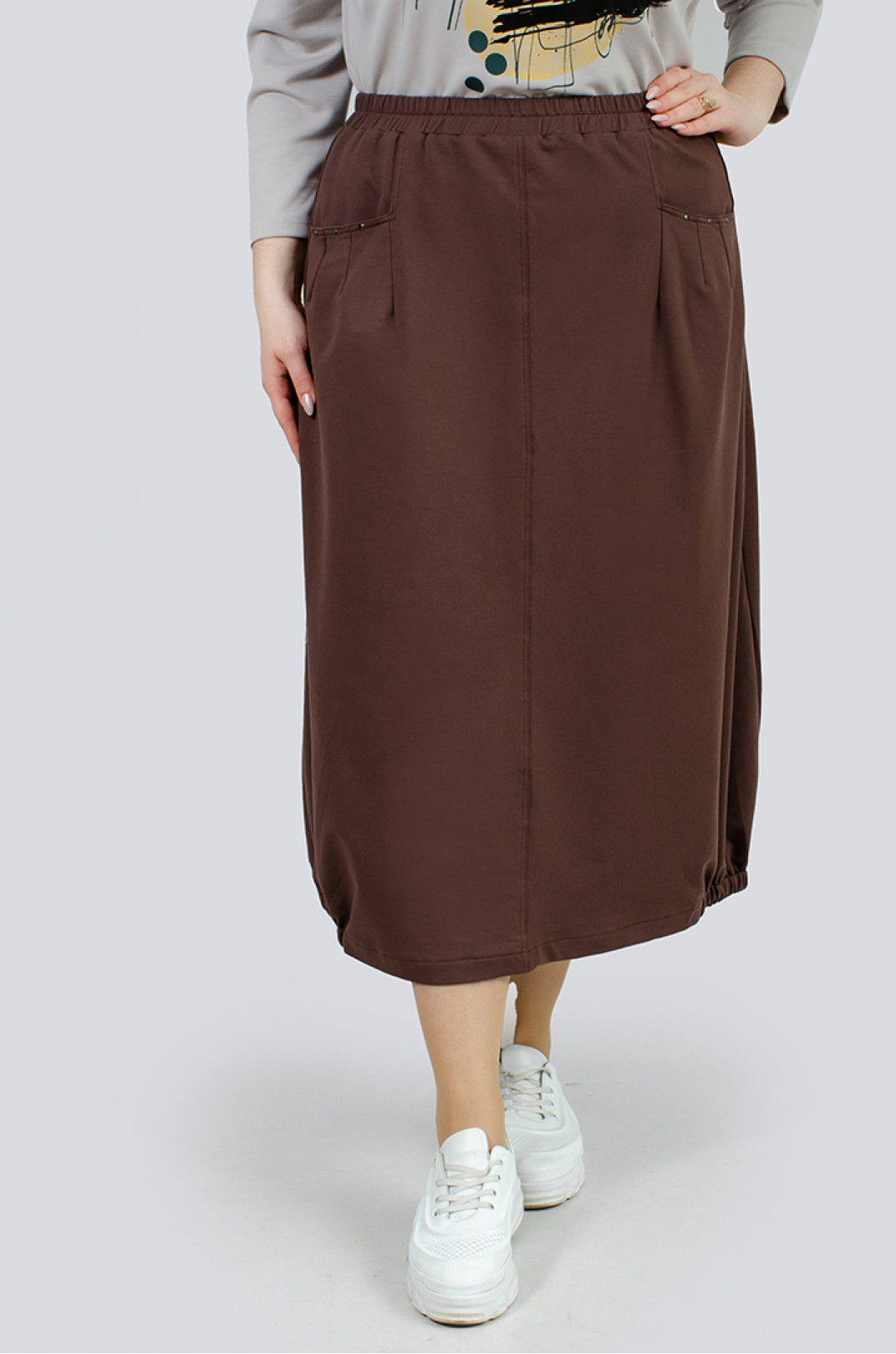 Стильная юбка с карманами больших размеров