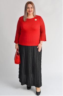 Чорна спідниця максі з ефектною жаткою великих розмірів